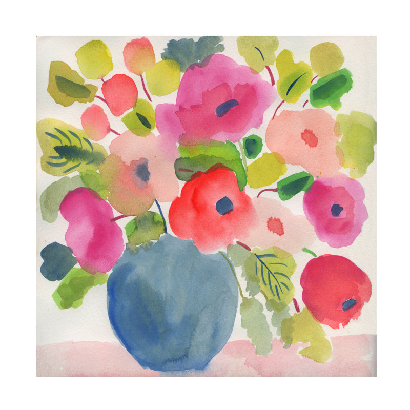 Art mural sur toile tendue - "Bouquet Airy" Suzanne Allard pour décoration de salon, de chambre à coucher ou de bureau - 18 x 18