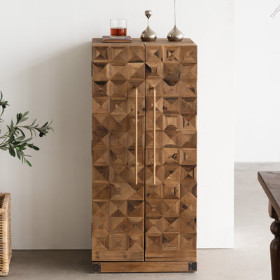 (Restocked) Mahisha Farmhouse 42.5" Tall Wine Coffee Bar Cabinet with Wine & Glass Rack by Union Rustic