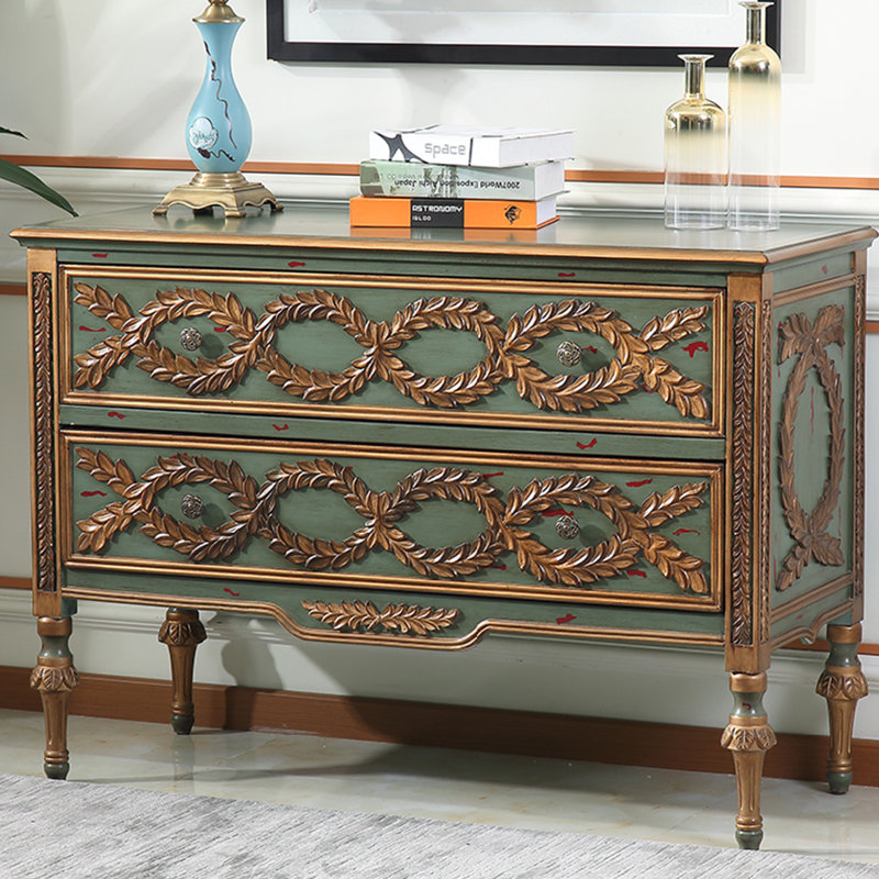 Multi-purpose two-drawer painted accent chest