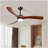 60-inch 3-blade solid wood ceiling fan light