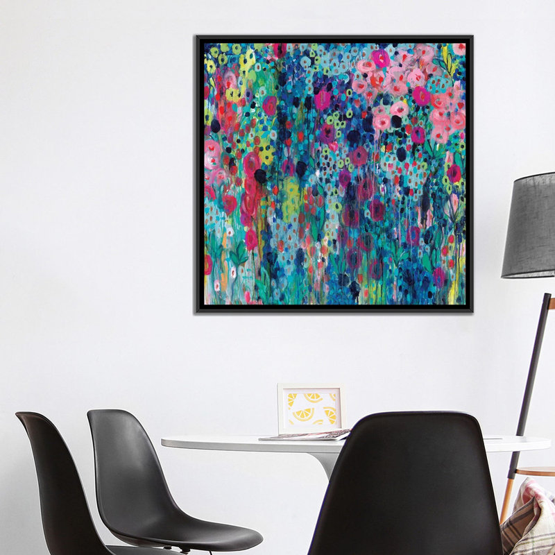 «Painted Strings», impression sur toile, H 37 po x l 37 po x P 1,5 po, Toile avec cadre noir, Pas de tapis