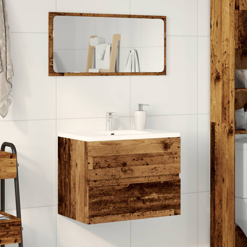 Mahrin 60cm Bathroom Vanity Base Only, Old Wood