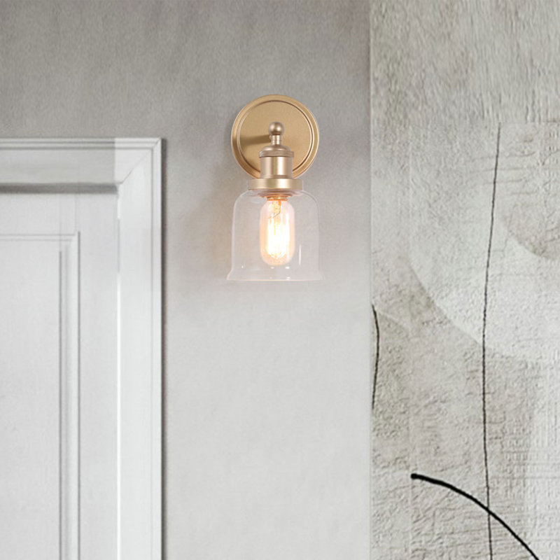 Applique murale 1 lumière dorée en forme de cloche pour verre d'intérieur