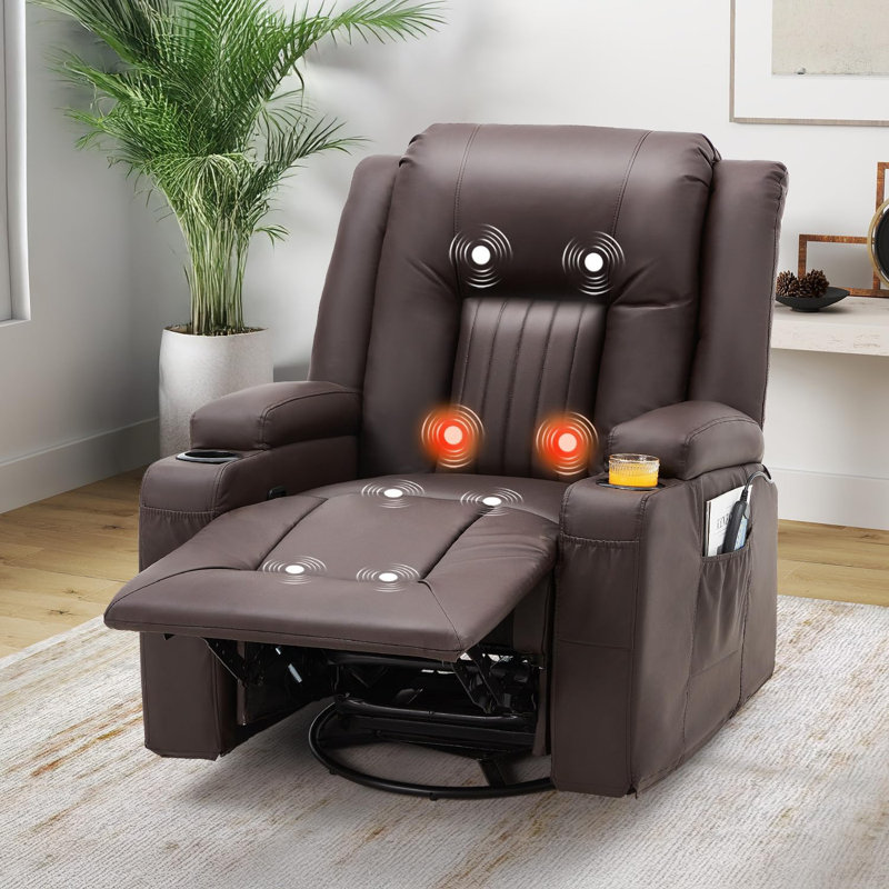 Reclining Loveseat With Cup Holders&side Pockets, Brown