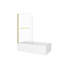 Porte de douche pivotante sans cadre à 180 ° de l 31 po x 32 po x H 55 po, verre trempé ANCC de 6 mm avec double couche Nano facile à nettoyer et antidéflagrant, or brossé-93534096