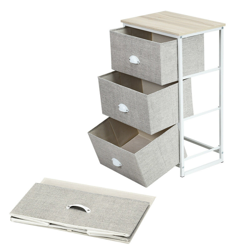 Plains 18'' W Metal Nightstand, Gray