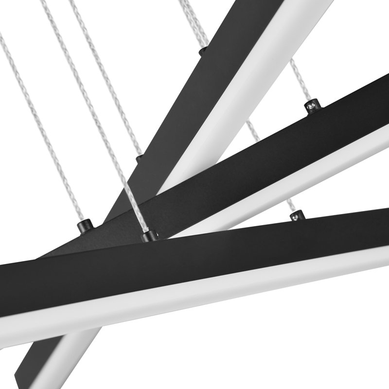 Lustre intégré 3 lumières DEL 39,25 po Sirius, Noir