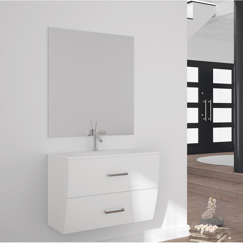 Ralls 32'' Single Bathroom Vanity with Stone Top, White