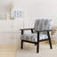 Fauteuil d'appoint rembourré à motif damassé bleu-562641539