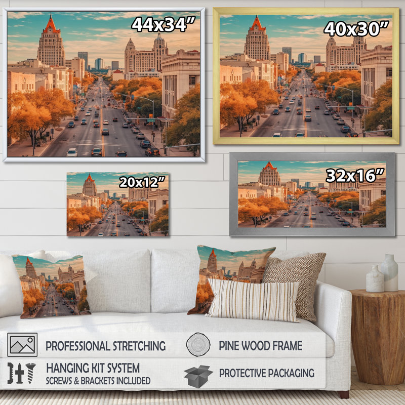 Austin Austin, paysage urbain dynamique I, Cadre photo argenté, H 24 po x l 32 po x P 1 po