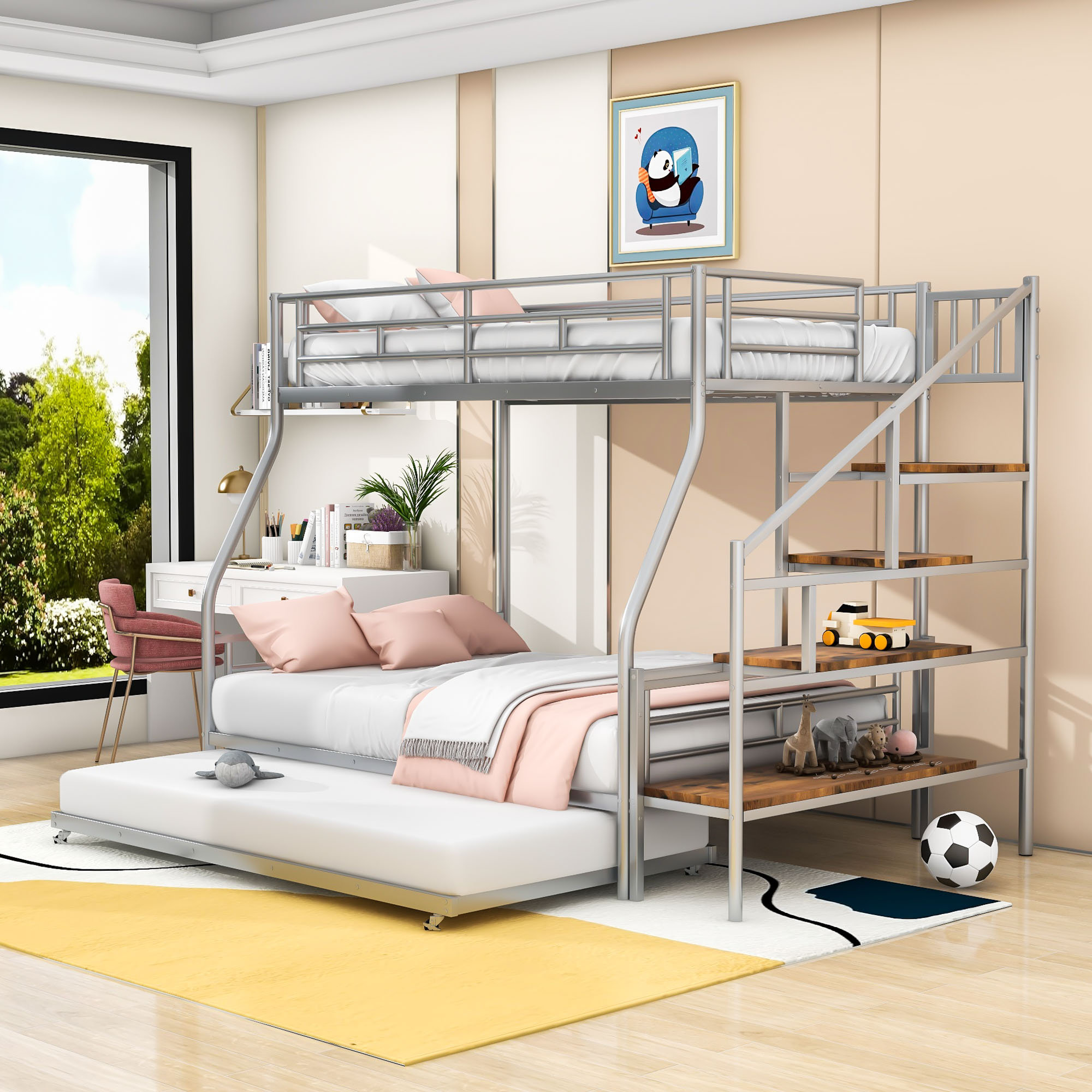 Isabelle & Max™ Twin Over Full Metal Bunk Bed With Twin Trundle ...