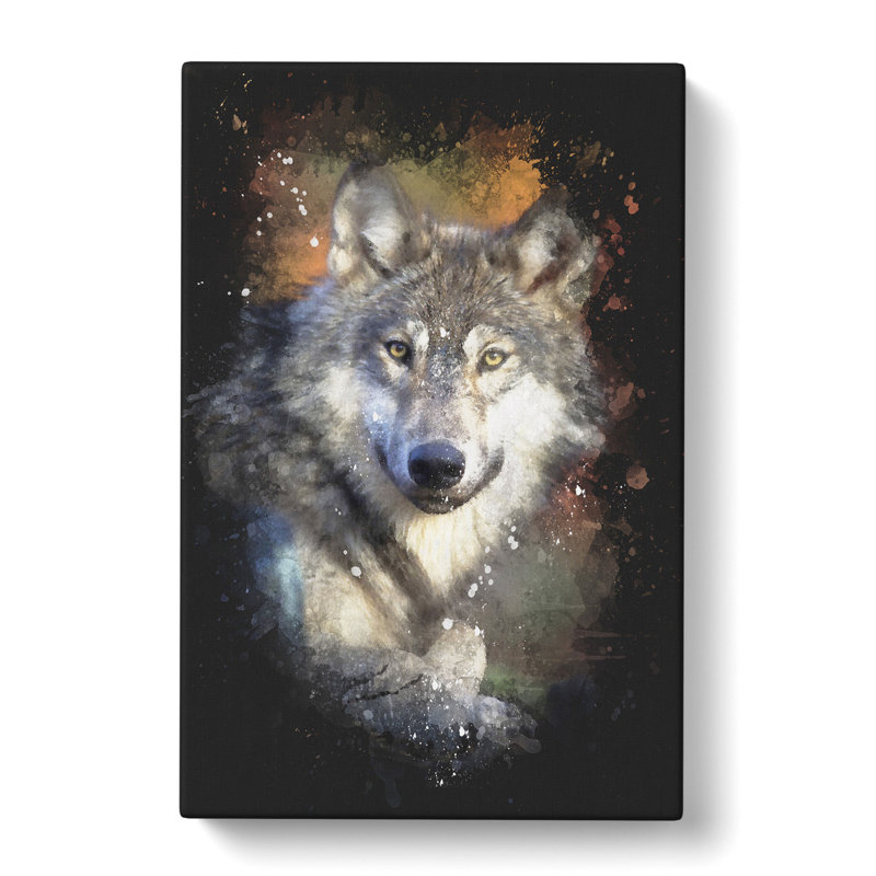 Wolf Vol.2 Paint Splash - Wrapped Canvas Graphic Art, 91cm H x 60cm W x 3cm D