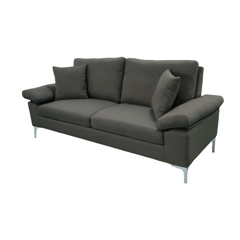 Modern Sofa 3 and 2 Seaters Set Fabric with Chrome Feet - Comfortable Couch with Cushion for Living Room, Bedroom or Office