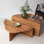 Ensemble de tables basses Elegant (2 pièces), bois de pin massif châtaignier, 35,4 x 15,7 x 17,7 pouces et 35,4 x 12,6 x 17,7 pouces | Fabrication 100% bois massif, design moderne, parfait pour le salon ou le salon