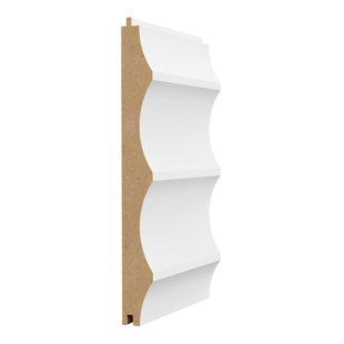Panneau mural en MDF apprêté blanc Interune Dune-M (2 pièces / paquet) 3/4 po x 6-11 / 16 po x 96 po