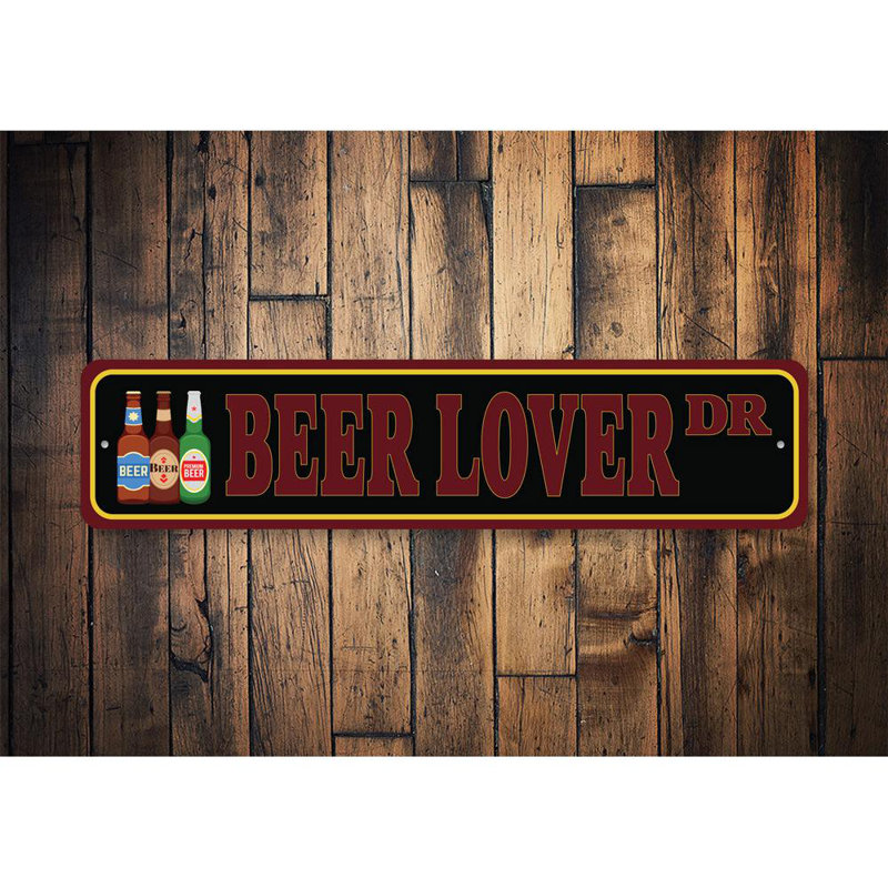 Panneau en aluminium Beer Street, H 4 po x l 18 po x P 0,04 po