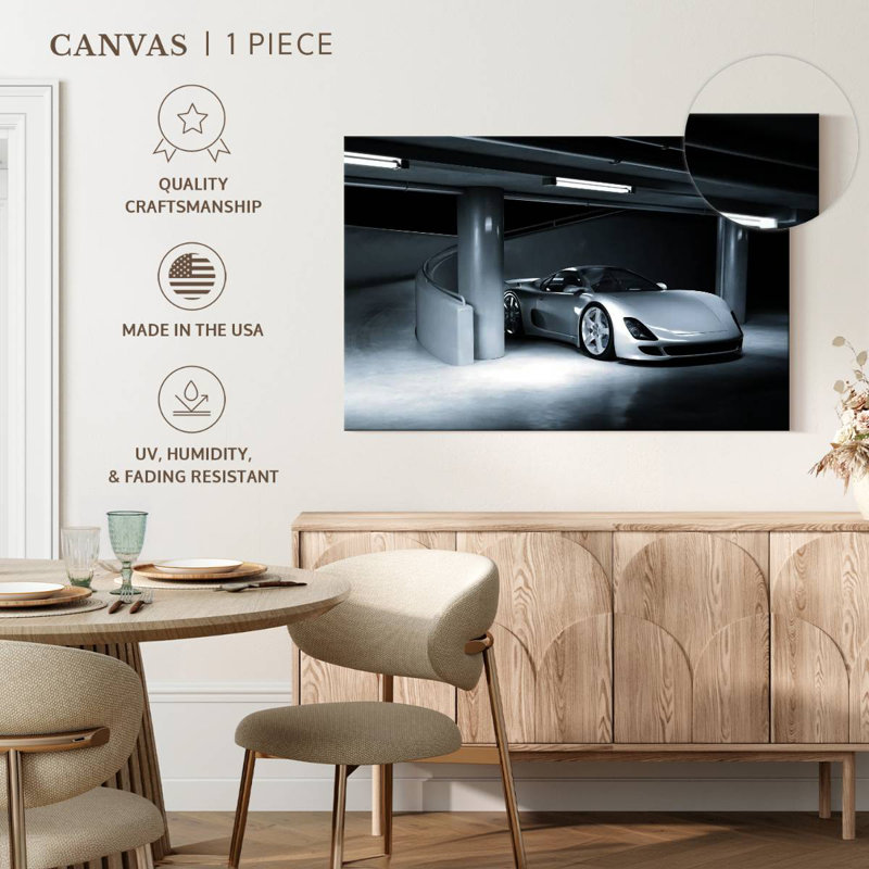 Mehar Underground Parked Sports Car, 34" H x 51" W