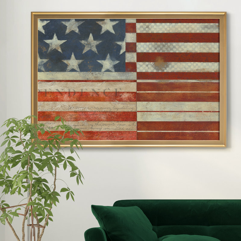 Drapeau de l'indépendance - reproduction de cadre photo, Doré, H 18,5 po x l 24,5 po x P 1,5 po