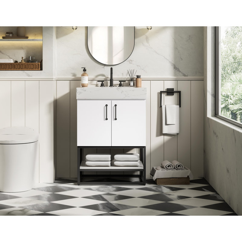 Meuble-lavabo simple 24 po, Blanc