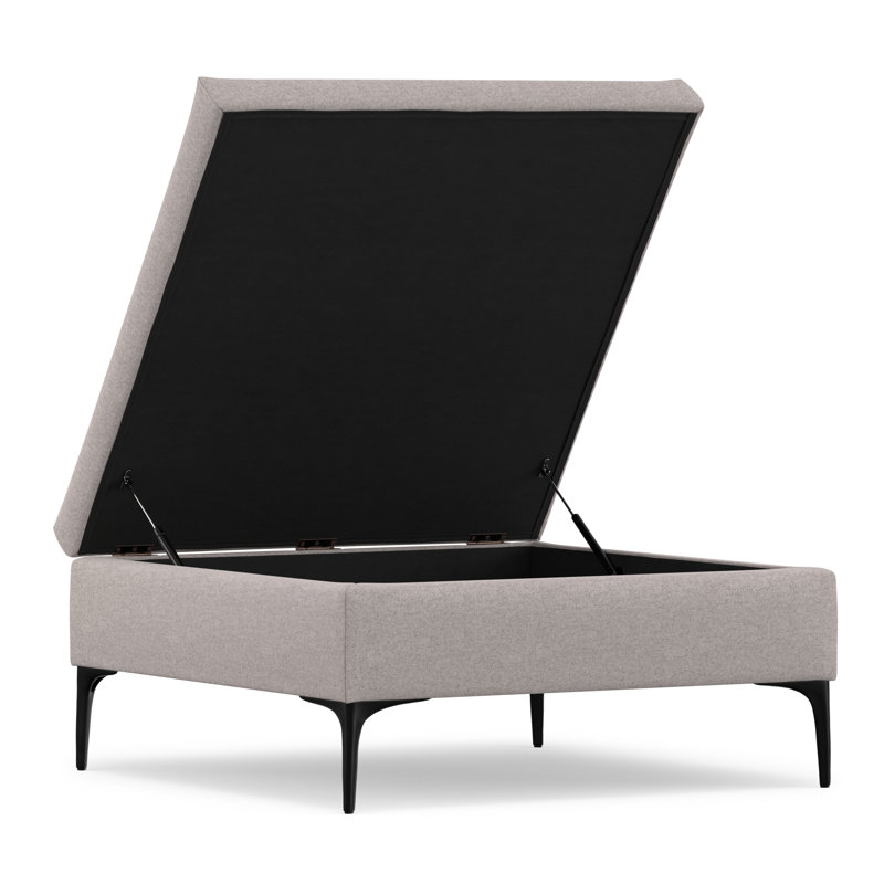 Repose-pieds de rangement pour table basse 36 po avec couvercle relevable Rebecca, Gris nuage
