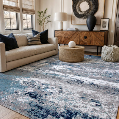 Tapis gris / bleu / blanc Willington