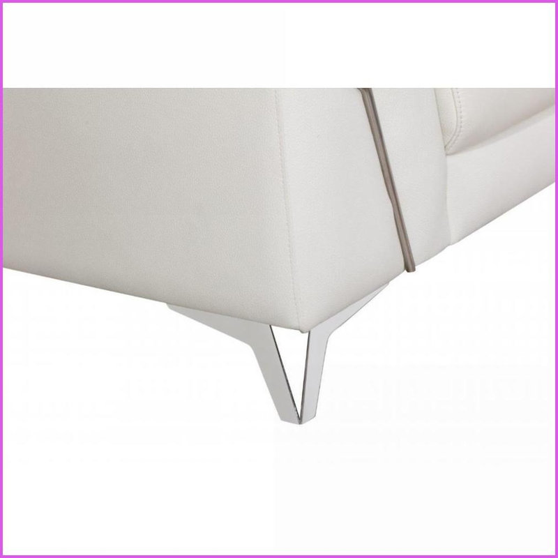 Canapé de salon en cuir italien moderne et minimaliste | Cuir fleur supérieur | Métal | Dossier serré