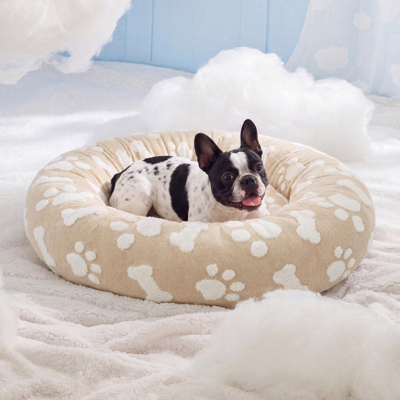 Lit pour chien Lesure Donut, M (H 8 po x l 30 po x P 30 po), Nuage bleu clair