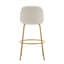 Ensemble de 2 tabourets d'intérieur revêtus de métal, cadre doré et revêtement beige-1568837093