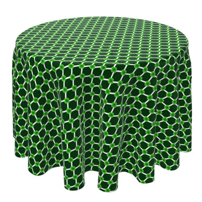 Round Gingham Cotton Twill Tablecloth