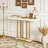 Modern Console Table Faux Marble Sofa Table with LED Lights
