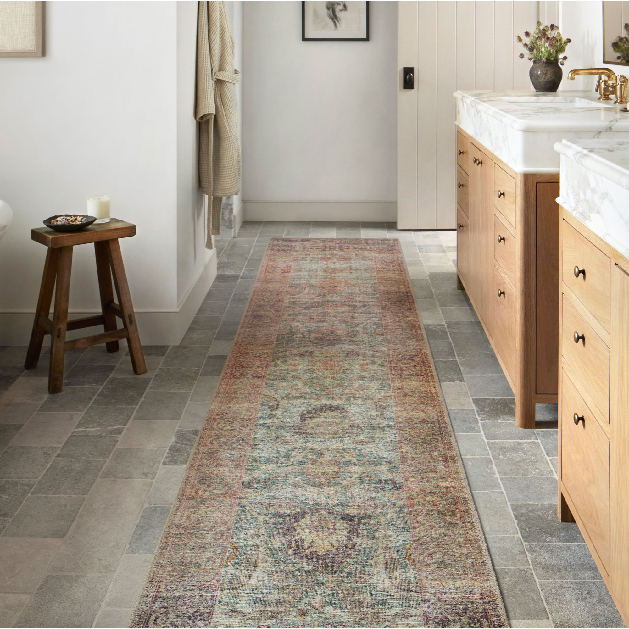 Amber Lewis x Loloi Georgie Jade / Sunset Area Rug, Runner 2'6" x 7'6"