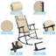 Chaise berçante en métal avec coussins Kantzer-323786356