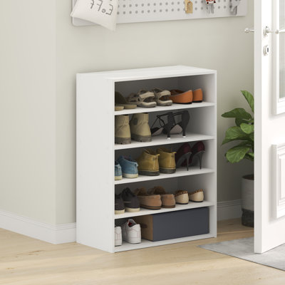 Shoe Rack, 5-Tier Shoe Organizer, Stackable Shoe Storage, 11.4 x 24.2 x 31.5, for Closet Entryway, Office, Garage, White