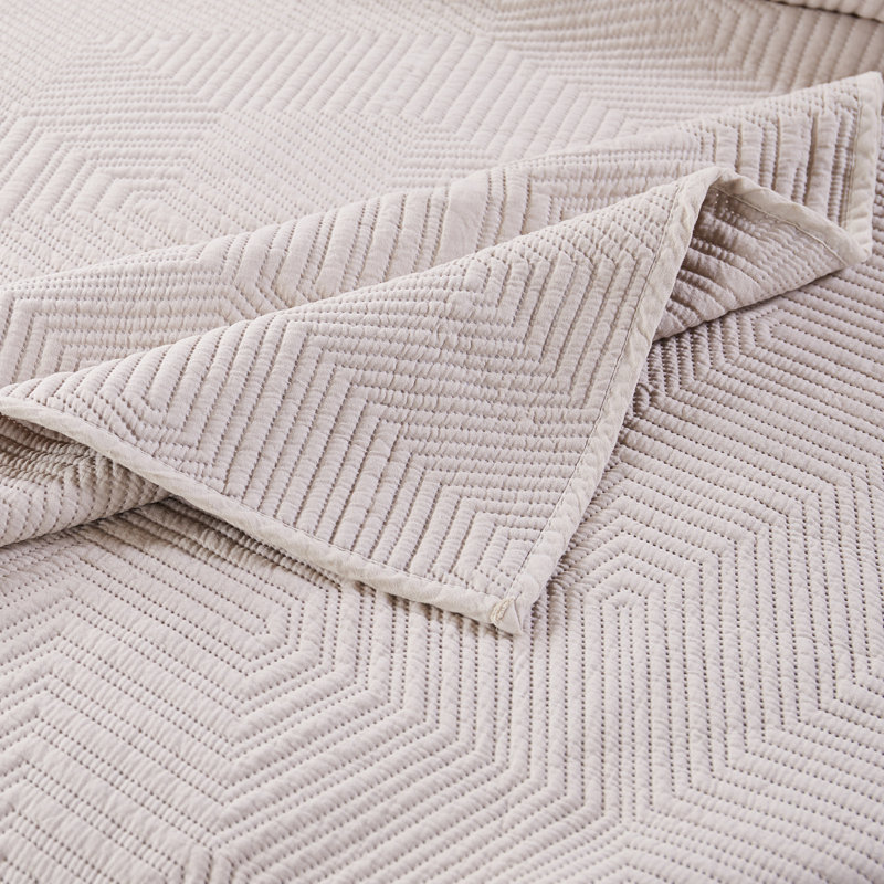 Linen Twin Reversible Microfiber Quilt Set