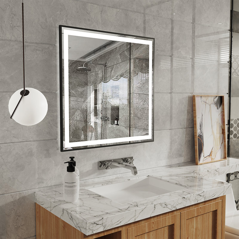 Miroir de salle de bain Jatonya, 36 po x 48 po, Rectangle