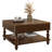 Fluted Lift-Top Coffee Table Hidden Open Storage Solid Wood Legs-443566995