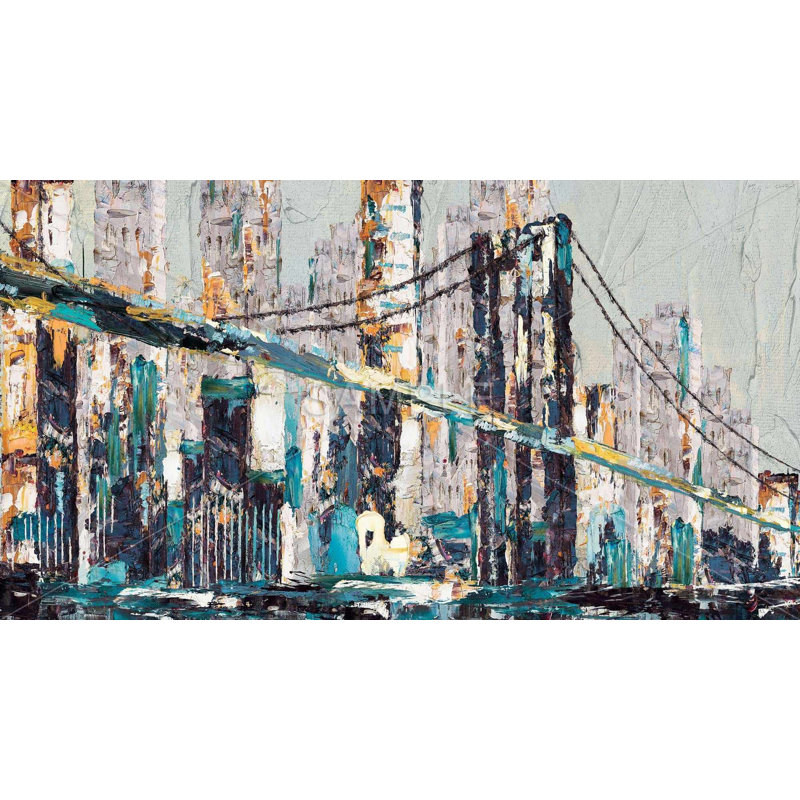 Abstract and Texturized Bridge - Blue Gaming Mat for Decor