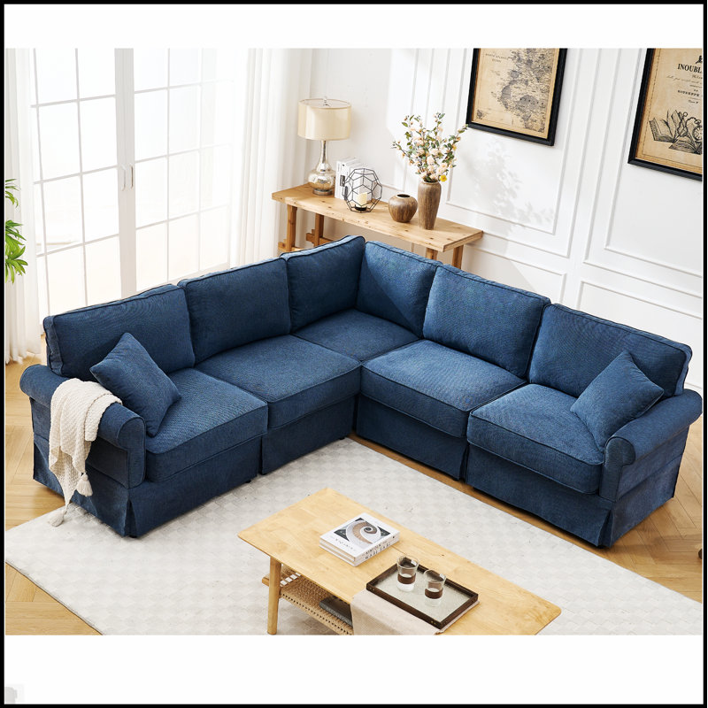 Canapé modulaire luxueux avec design réversible et revêtement en lin de haute qualité pour plus de confort et de flexibilité