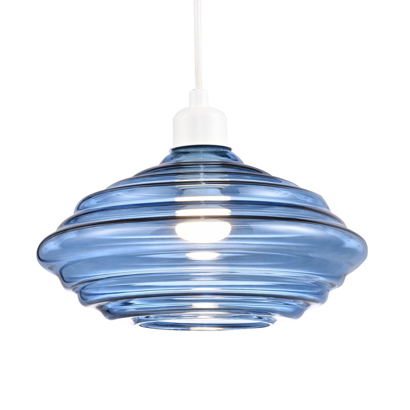 Dacorian 16 cm H Oval Glass Pendant Shade ( Screw On ), Blue