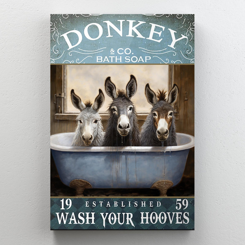 «Lulia Donkey Bath Soap 1», reproduction sur toile, H 14 po x l 11 po x P 1,25 po
