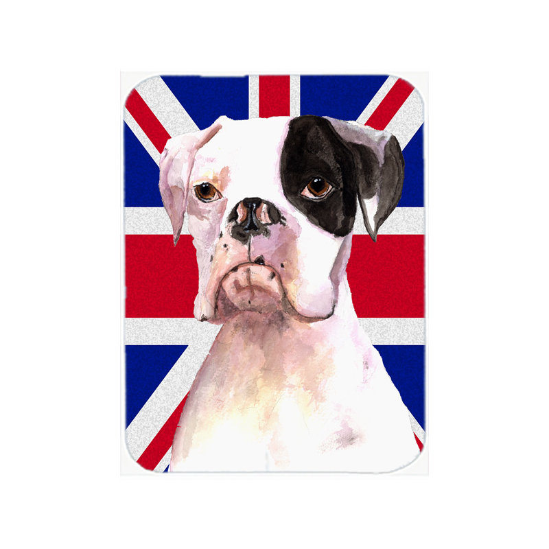 Planche à découper en verre caroline trésors boxer Union Jack