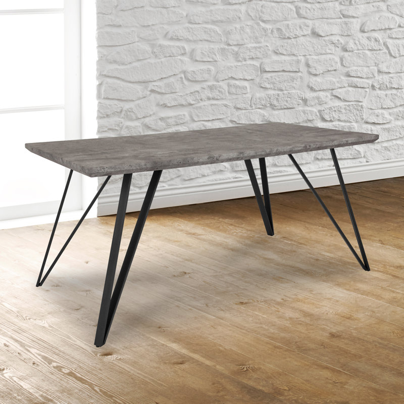 Corinth 68'' Faux Concrete Rectangular Contemporary Dining Table