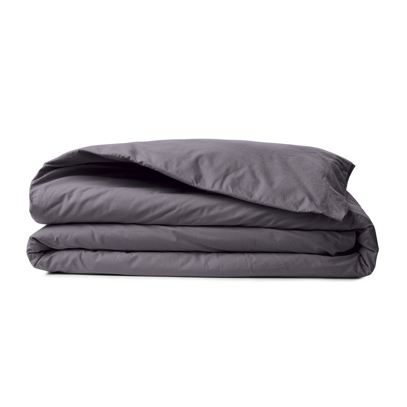 Premium Dark Grey Ranforce Quilt Cover, 53.1 x 78.7 inches | 100% Cotton, 155 Thread Count, Button Closure | Machine Washable at 86°F | Soft, Durable, Perfect for Stylish Bedroom Décor & Comfort