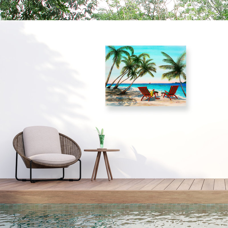 Toile d'extérieur «Tropical Holiday» par Patrick Sullivan, H 35 po x l 47 po x P 1,5 po