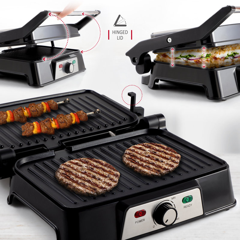 NETTA 2-Slice Panini Maker & Health Grill with Lid