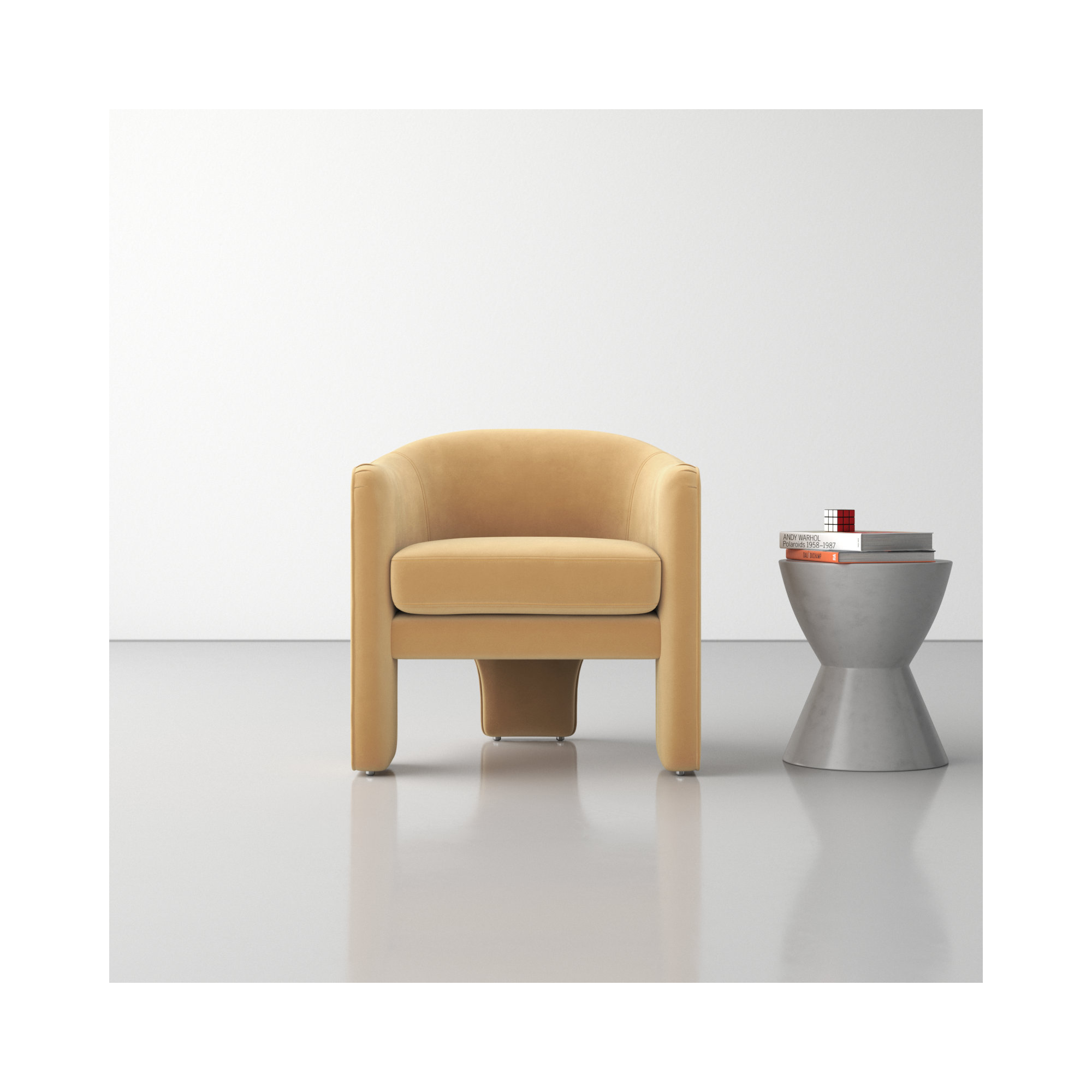 Upland Upholstered Armchair, Light Brown Velvet