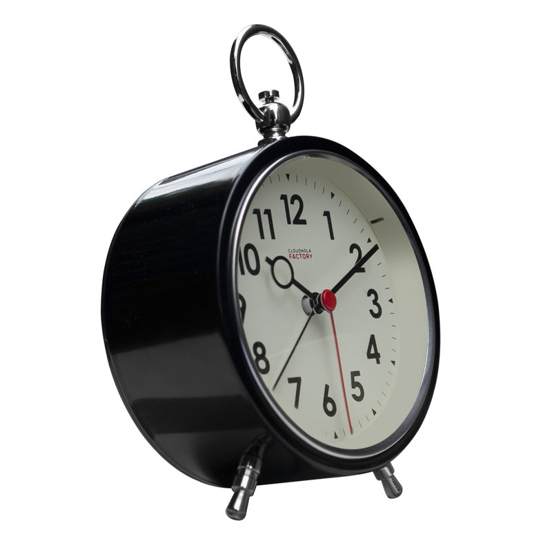 Classic Black Metal Rectangular Digital Alarm Clock