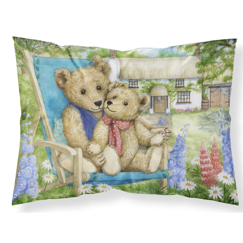 Taie d’oreiller ours en fleurs teddy