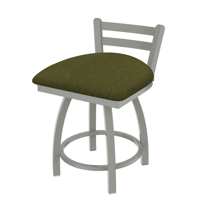 Tabouret de coiffeuse en métal Jackie, Nickel anodisé, Fabric-Graph Coal