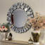 Albana Round Wood Framed Wall Mounted Accent Mirror in Silver